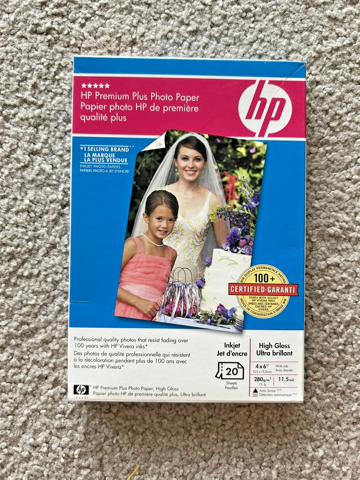 HP Premium Plus Photo Paper 4x6 High Gloss Inkjet 20 Sheets Q1977AC New Sealed