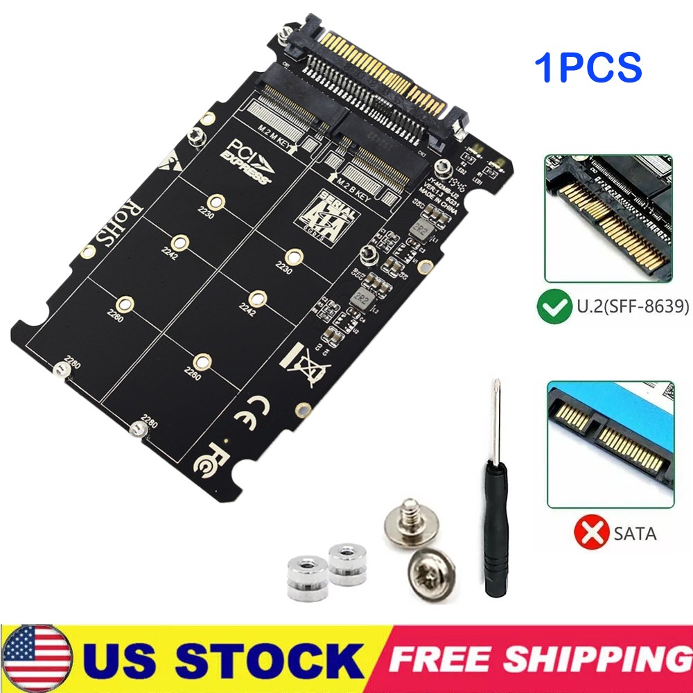 1PCS PCB M.2 NVME SSD Key M + NGFF SATA SSD Key B to U.2 SFF-8639 Adapter New