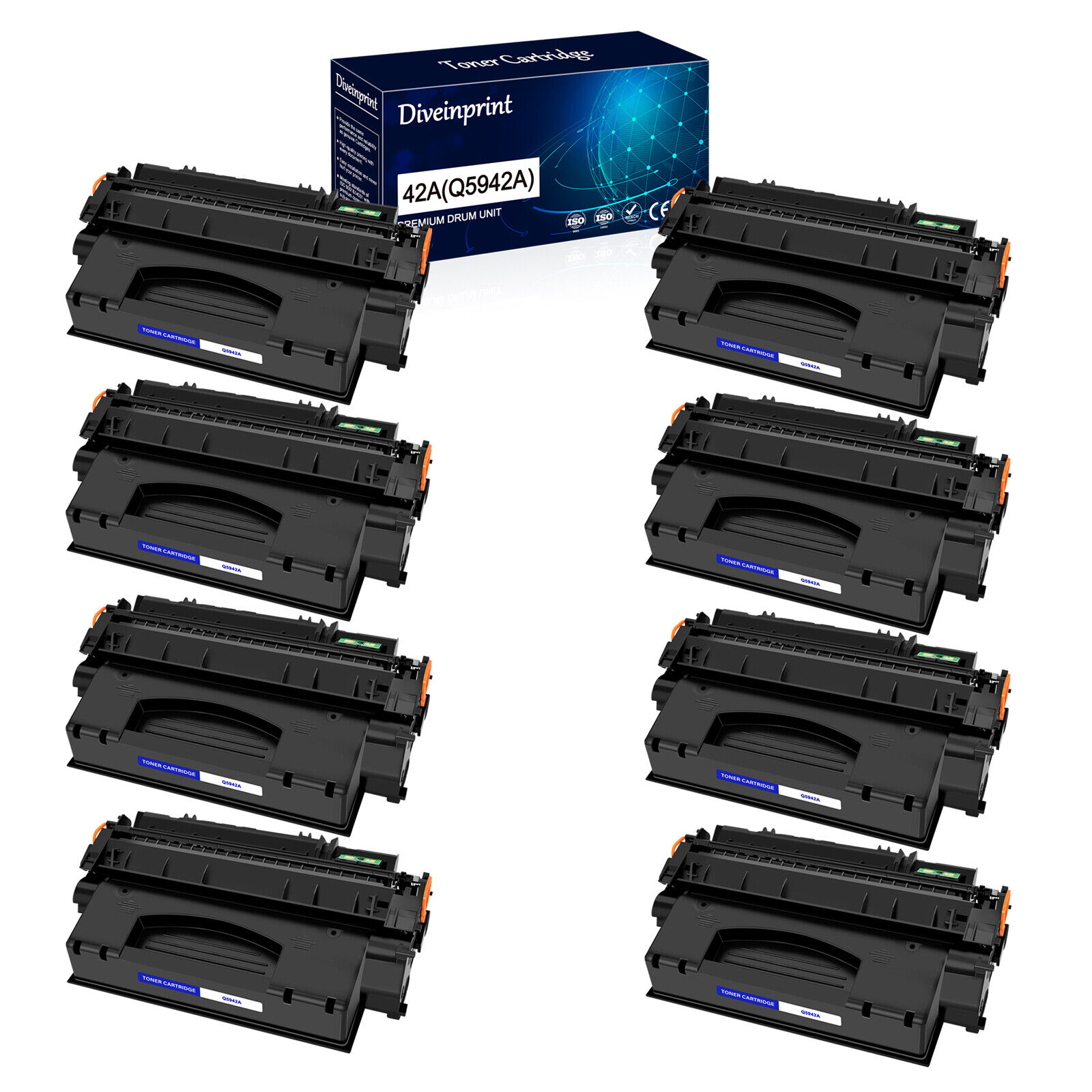8PK Q5942A High Yield Toner Cartridge For HP 42A LaserJet 4250 4250n 4250tn 4200