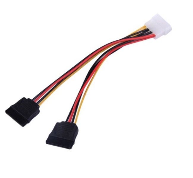 15x 4 Pin Molex IDE to 2 Serial ATA Hard Driver Power Cable SATA Y Splitter Dual