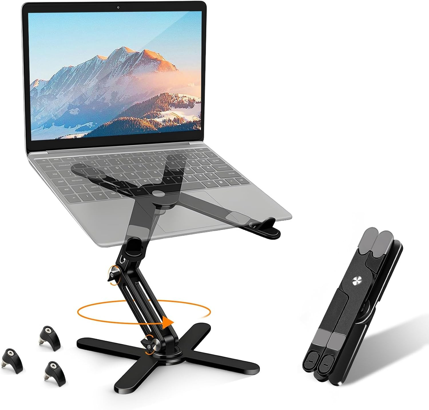 N86 360 Rotating Laptop Stand for Desk with Locking Knobs, Black