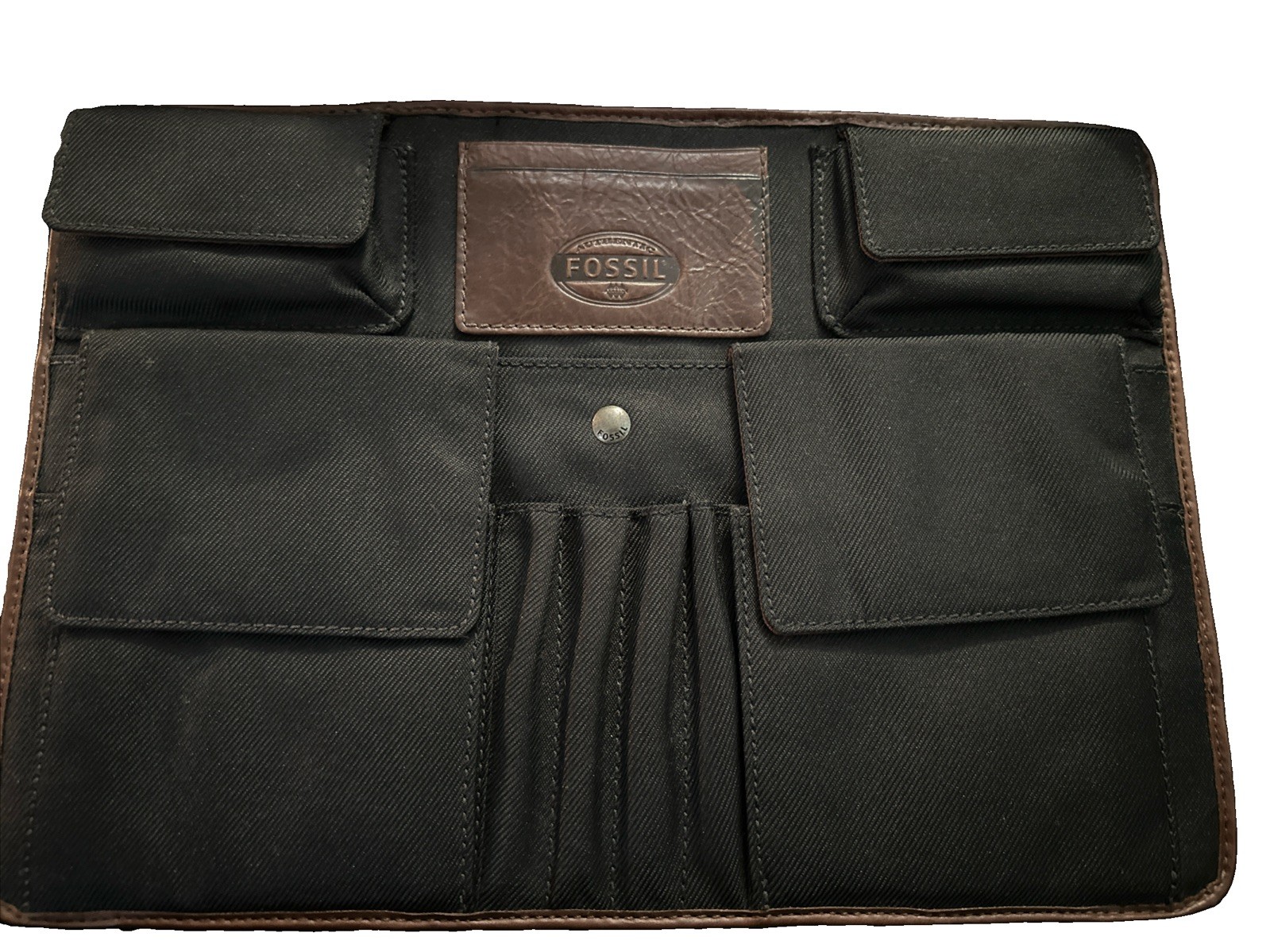 Fossil NWT for backpack Briefcase Nice Leather Trimmed Organizer Travel College