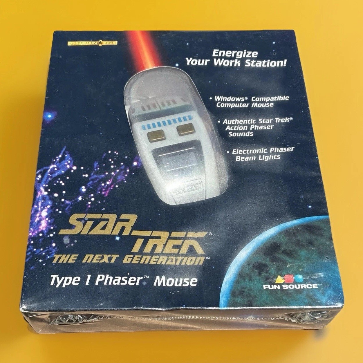 Star Trek The Next Generation Type 1 Phaser Serial Mouse Lights/snd. Sealed 1997