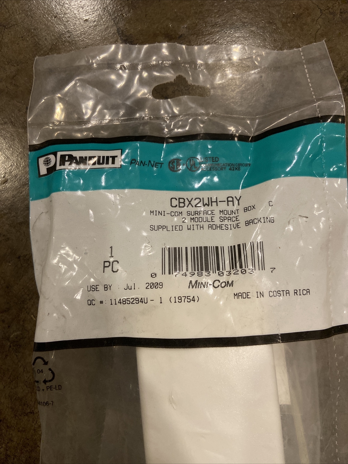 Panduit PAN-NET CBX2WH-AY Mini-Com Surface Mount Box - White, 2 Module