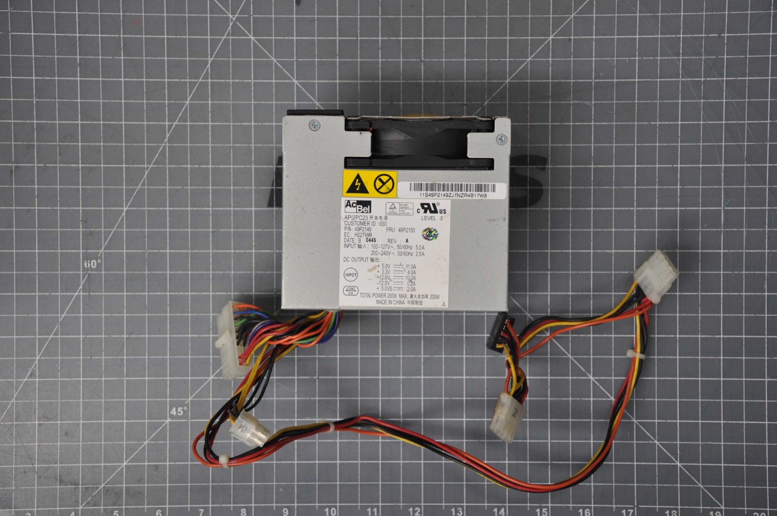 IBM POWER SUPPLY 200W FOR THINKCENTRE A50 S50 GRADE C 49P2150