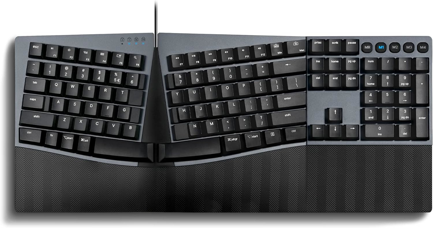 Perixx PERIBOARD-535BR Wired Ergonomic Mechanical Split Keyboard - Low-Profile -