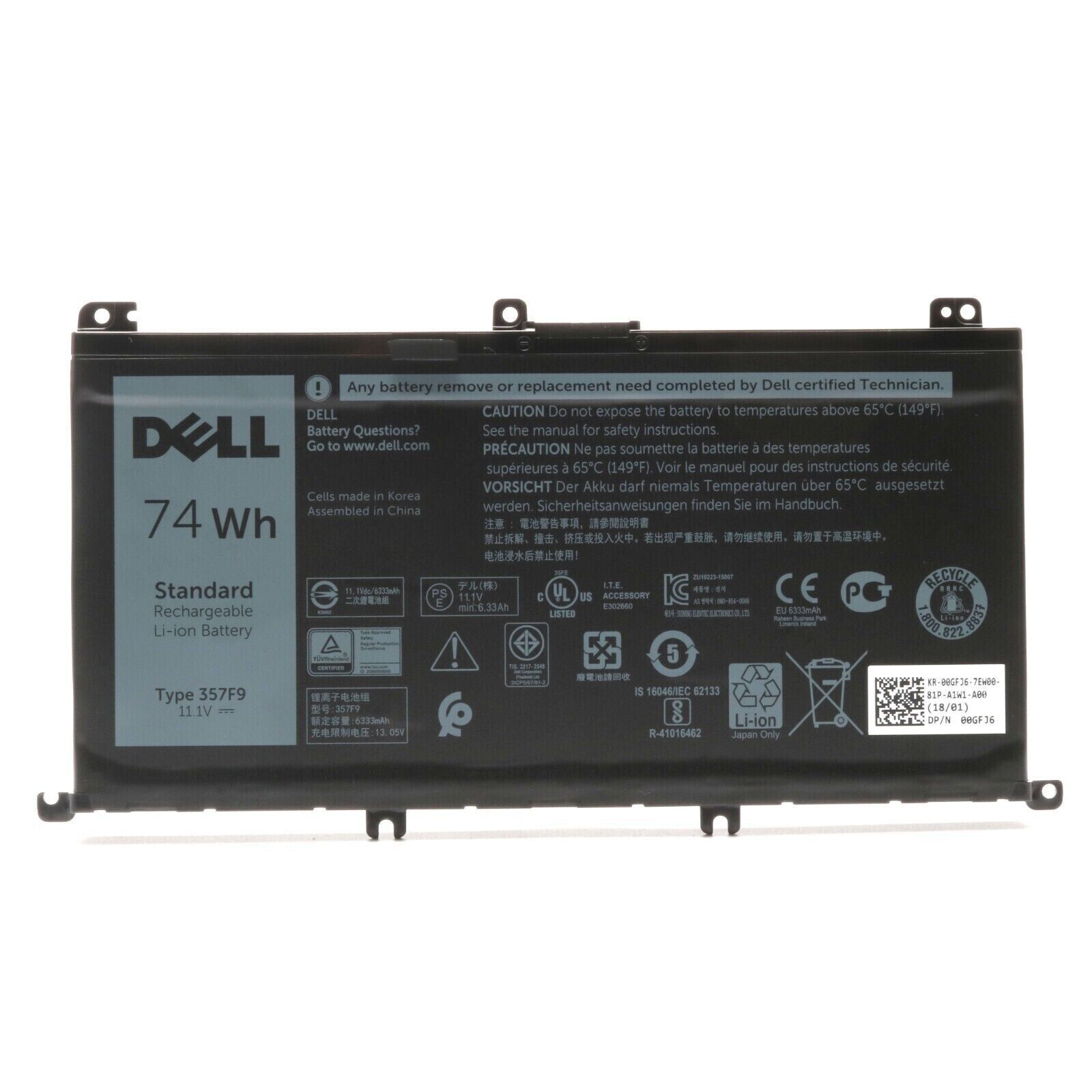 NEW OEM 357F9 Battery For Dell Inspiron 15 7000 7559 7557 7567 7566 7759 74wh US