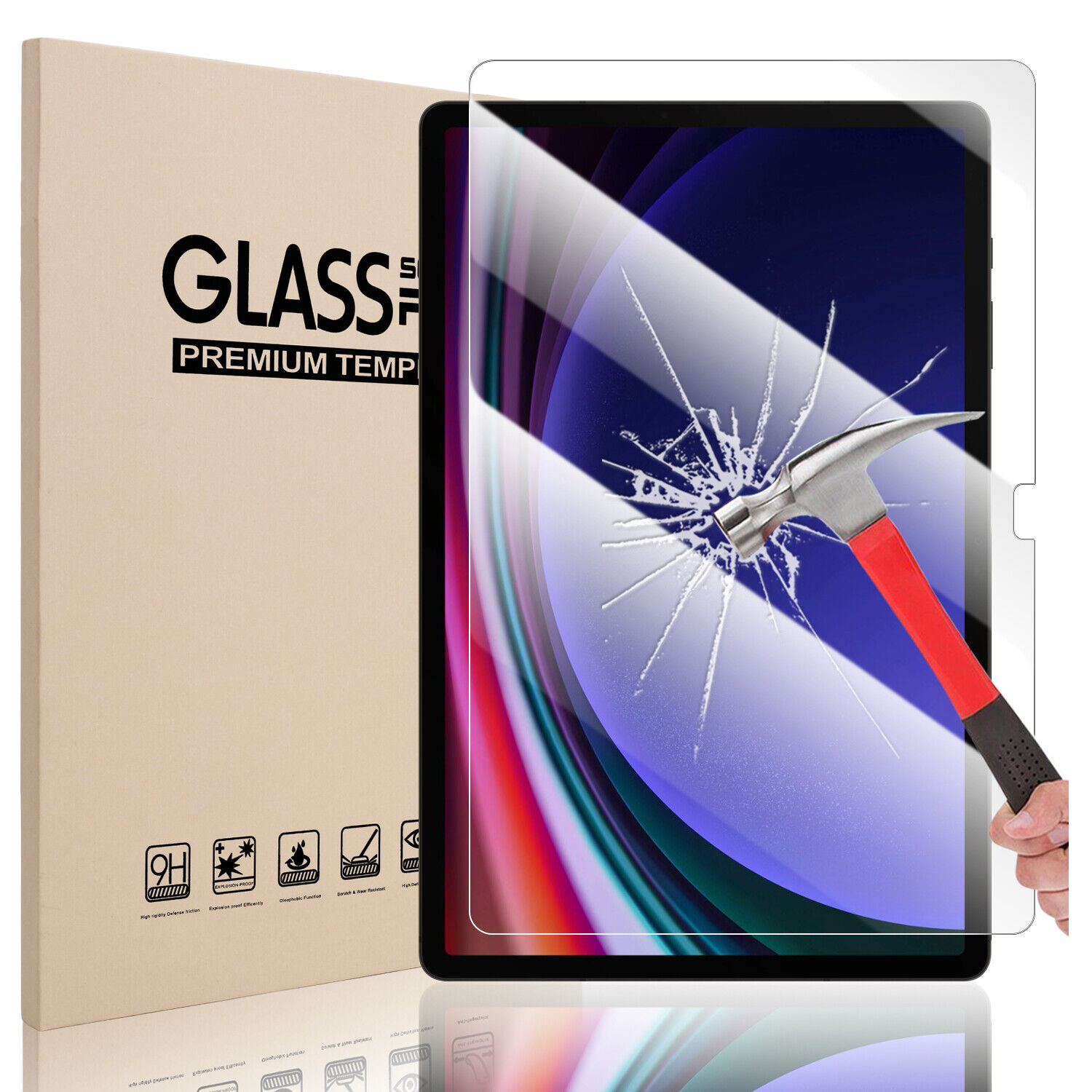 For Samsung Galaxy Tab S9 Ultra S9 Plus S9 FE+ Tempered Glass Screen Protector