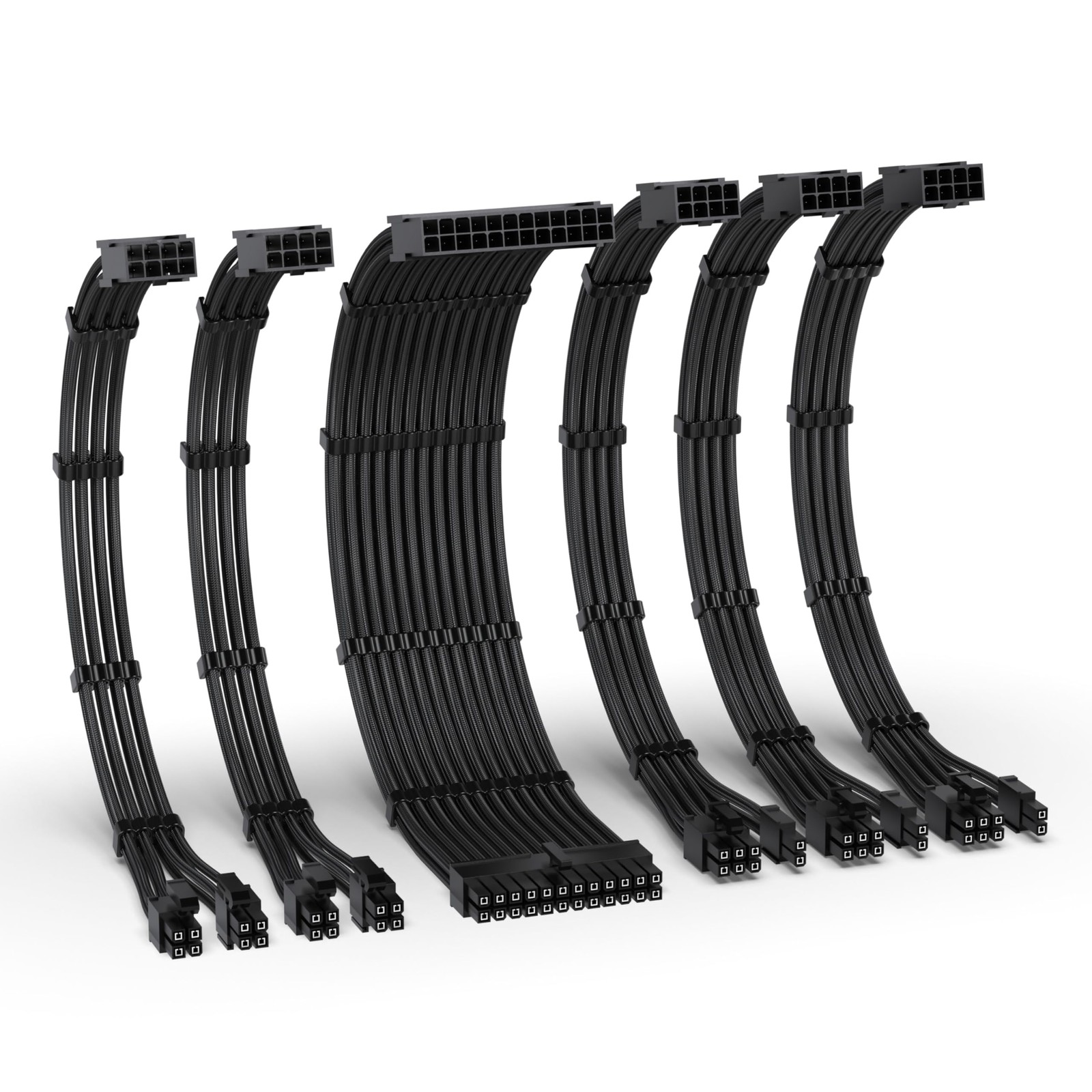 PSU Cable Extension Kit, 300MM Black, 16AWG, 68 Pins, ATX, EPS, PCI-E, 10 Pac...