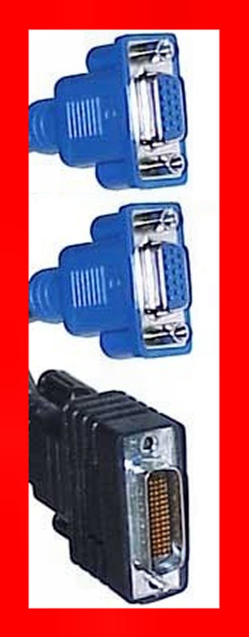 DMS-60 LFH to Dual VGA Splitter Cable New