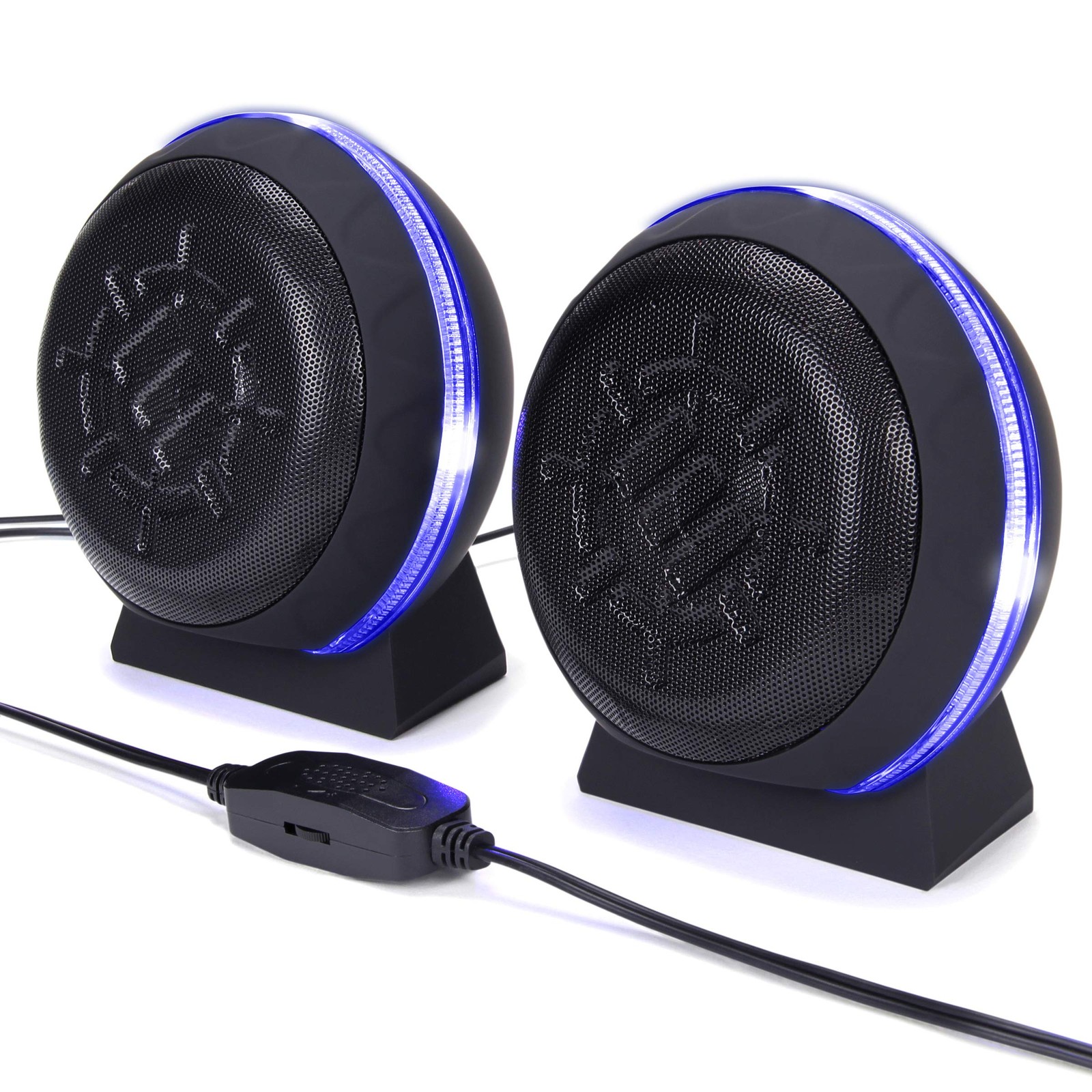 SL2 USB Classroom Speakers — 2.0 Stereo Sound System, 3.5mm Input, in-Line Vo...