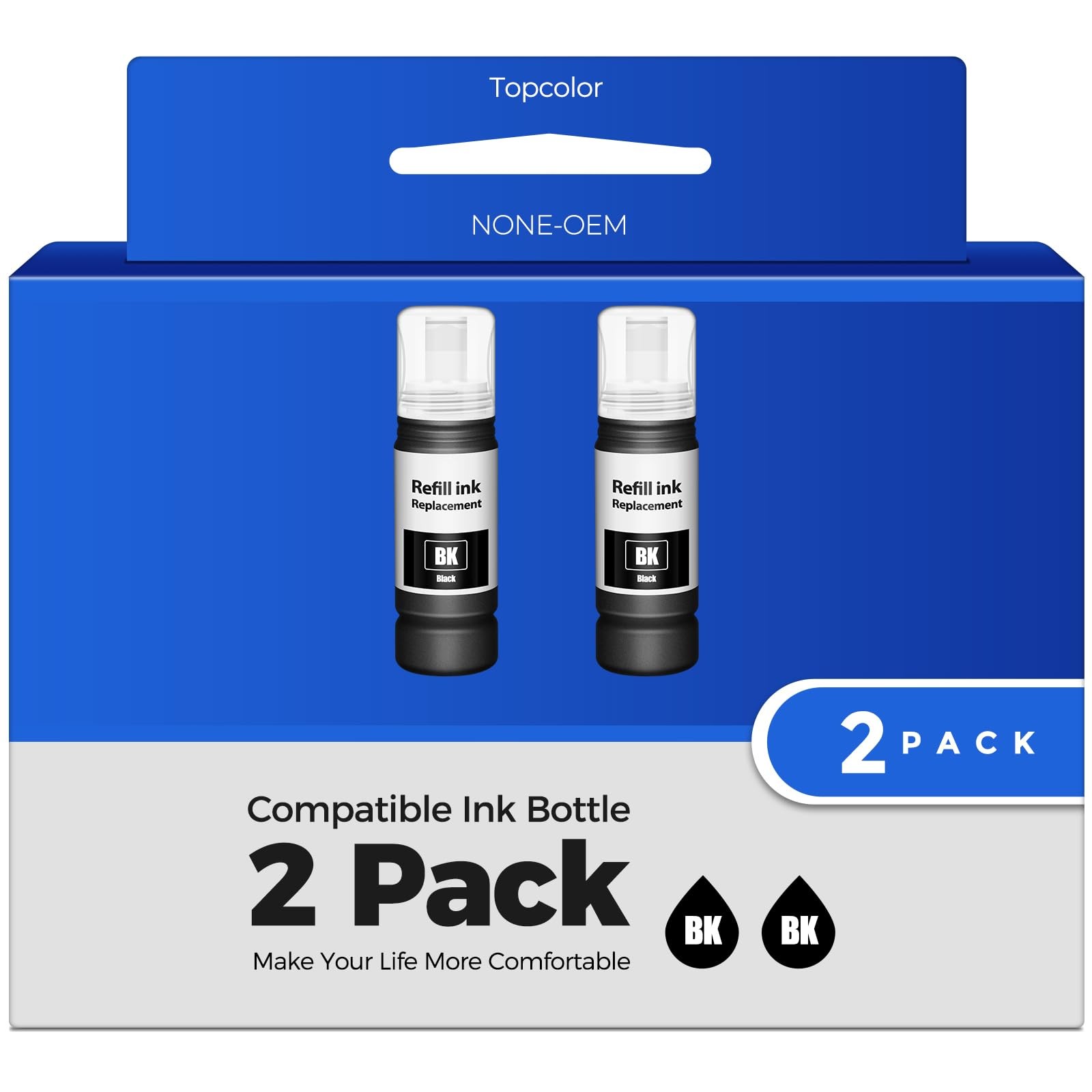 Black Ink Bottles ET8550 ET8500 Replacement Refill T552 2 PCS Pack