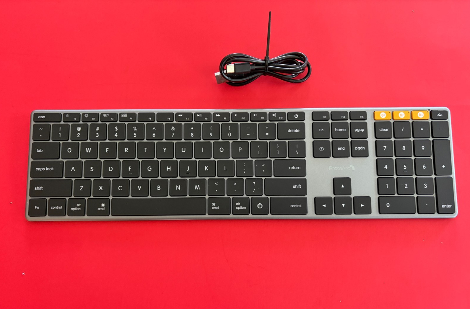 ProtoArc K110-A Backlit Aluminum Bluetooth Full Size Mac Keyboard, 3 Way Connect