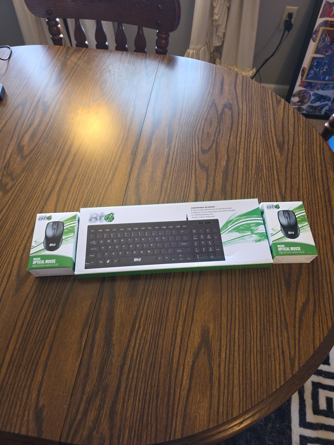 BT Brand Keyboard And 2 Wired Optical Mouses