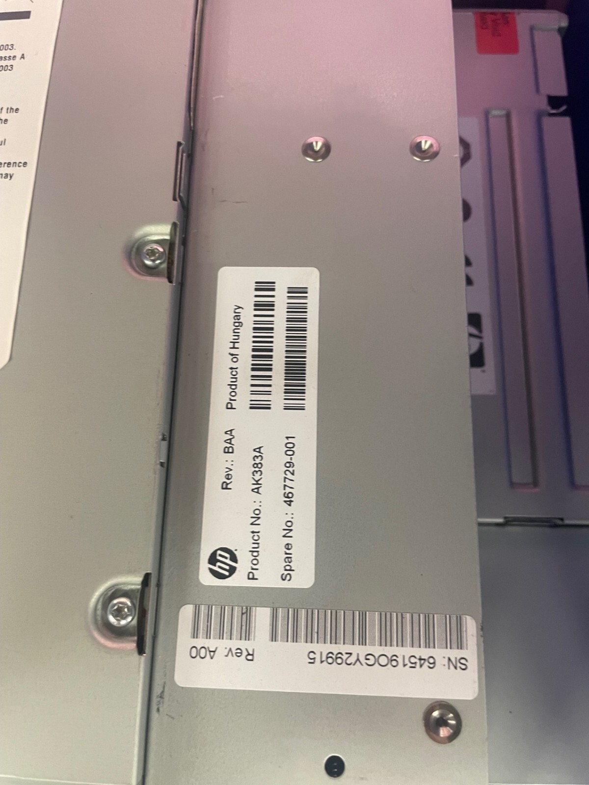 Hewlett Packard HP AK383A LTO4 SAS Ultrium Internal Tape Drive