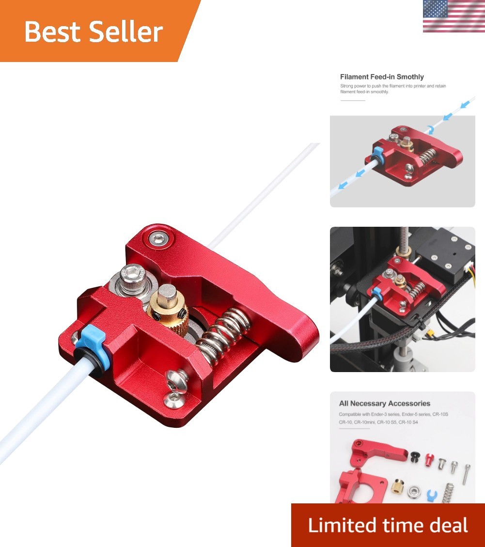 Red Aluminum Drive Feed Extruder for CR-10 & Ender Series 3D Printers