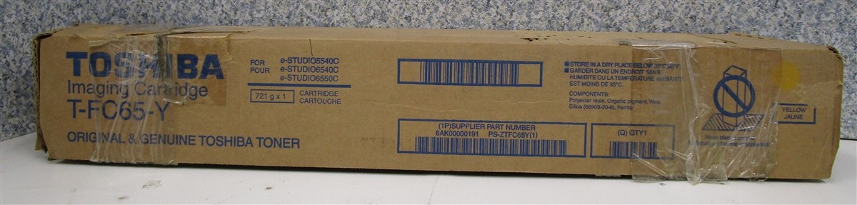 TOSHIBA GENUINE T-FC65-Y Toner Cartridge Yellow e-STUDIO5540C 6540C 6550C NEW ob