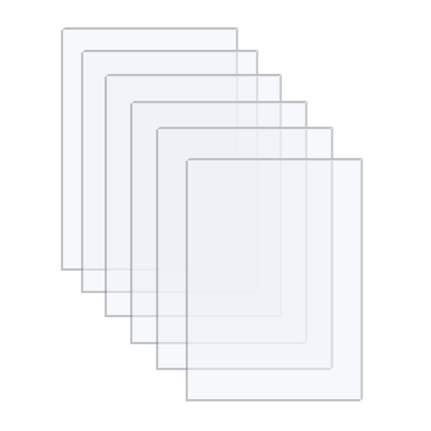 6 Pack of Acrylic Sheets 5x7-0.043" Thick Clear Extruded Plexiglass Sheets fo...