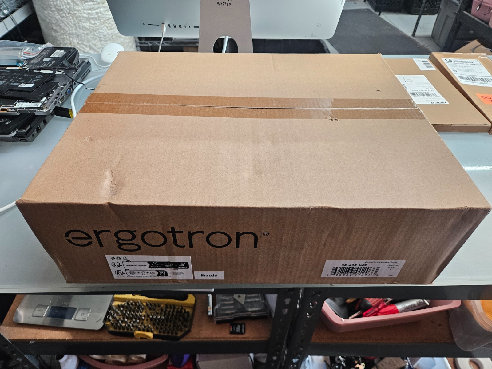 Ergotron LX 45-245-026 Dual Side by Side Monitor Arm Desk Mount Clamp Grommet