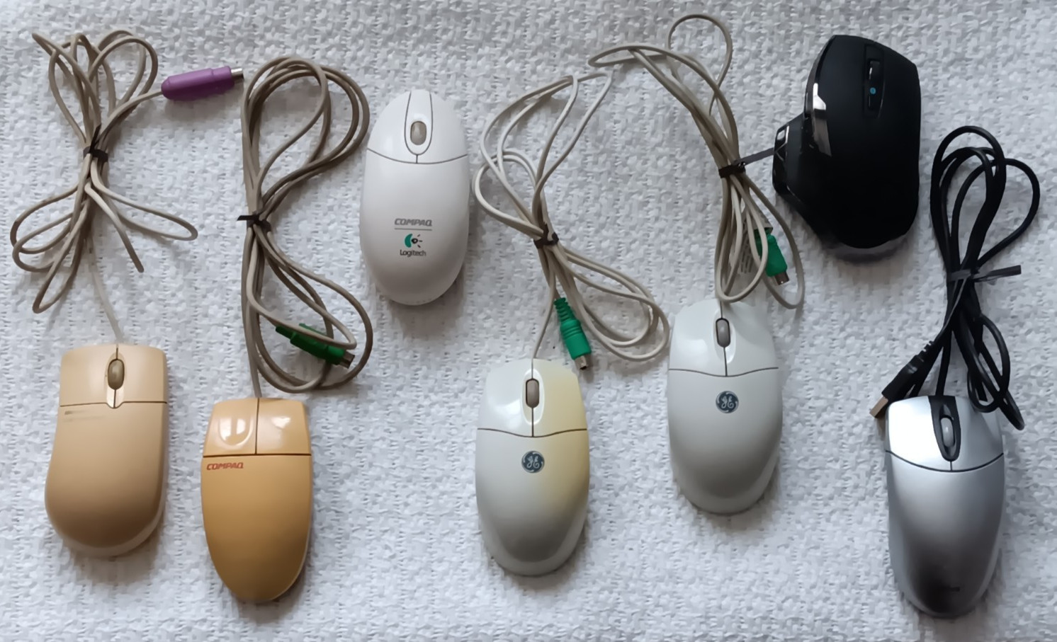Vintage Computer Mouse Lot Microsoft Gateway 2000 Compaq GE Ativa Platinum