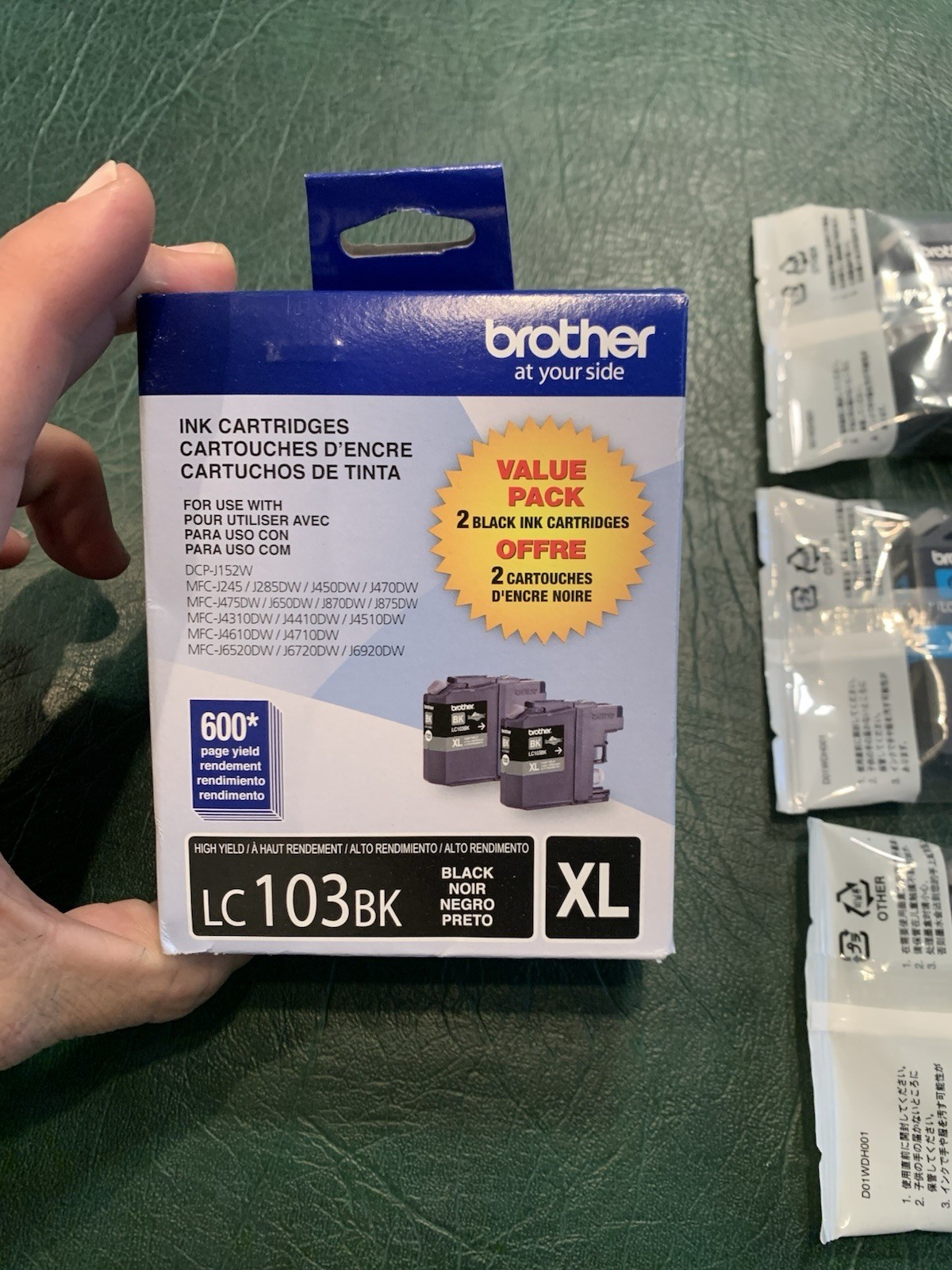 New Brother LC 103 Ink Cartridges.  3 BK, 2C, 1Y - 6 Total