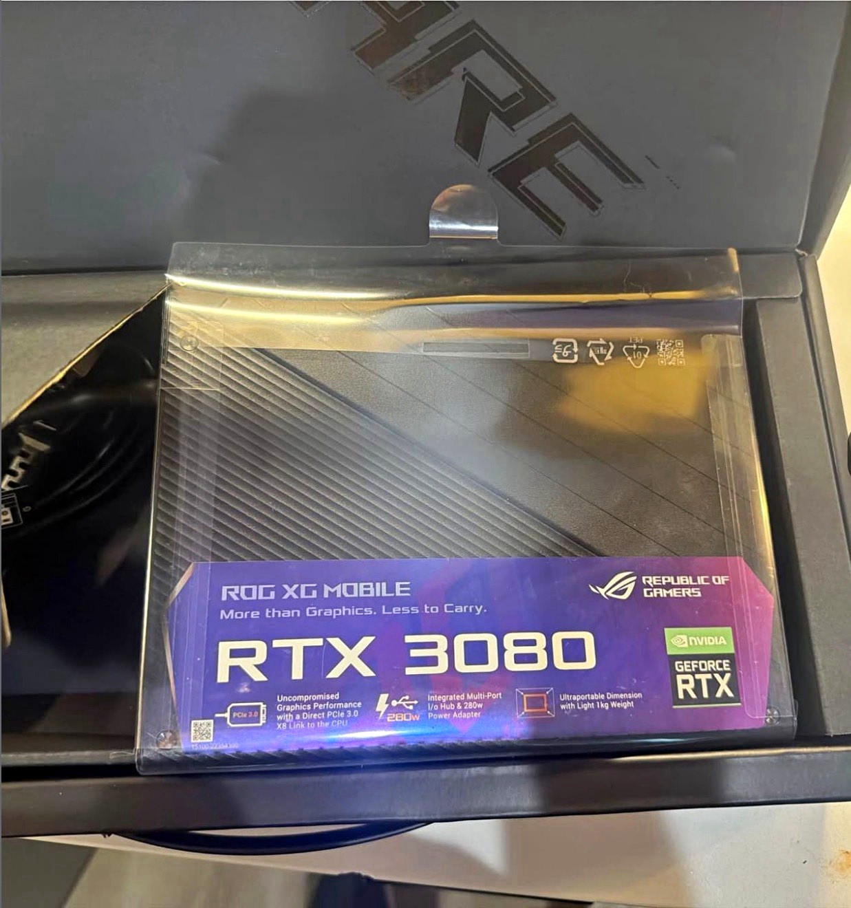 ASUS ROG XG Mobile RTX 3080 External GPU, MultiPort I/O Hub, 280W Adapter