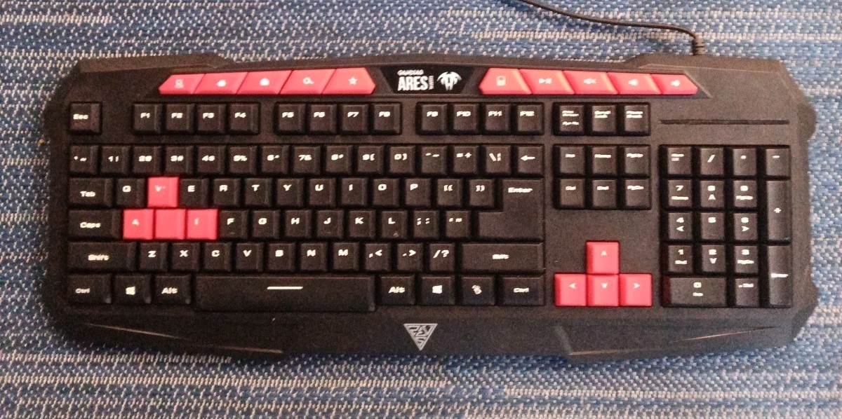iBUYPOWER Ares E1 USB Wired Gaming Keyboard - Spill Resistant, Black/Red Tested