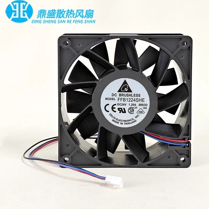 Delta FFB1224SHE 12038 24V 1.20A 12CM 3-Pin Inverter Cooling Fan