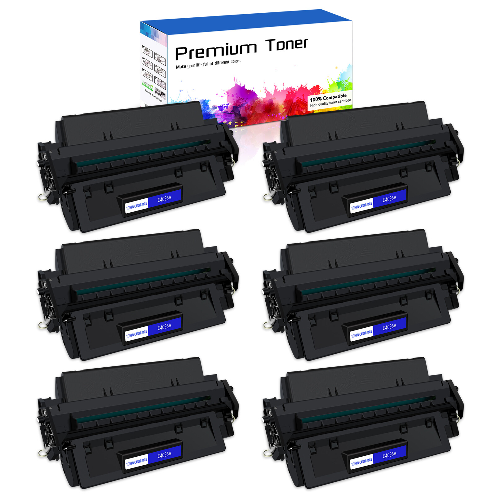 6PK C4096A 96A Toner Cartridge Compatible For HP LaserJet 2100 2100m 2200dn 2200