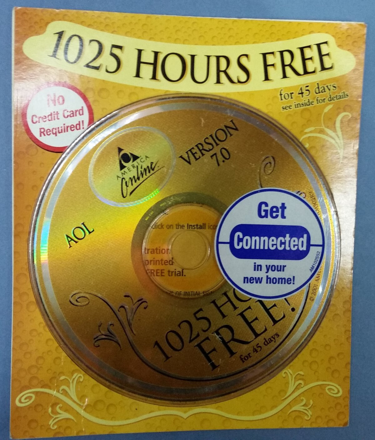 AOL America Online Vintage CD Disc  - GOLD CD 7.0