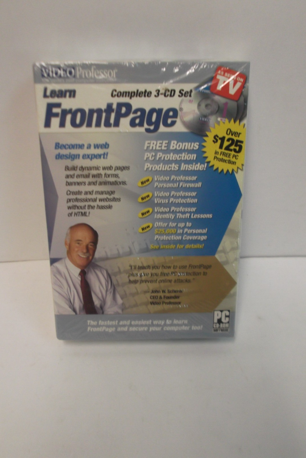 Video Professor Learn Front Page 3-CD Set PC Only As Seen On TV 2006 - SEALED