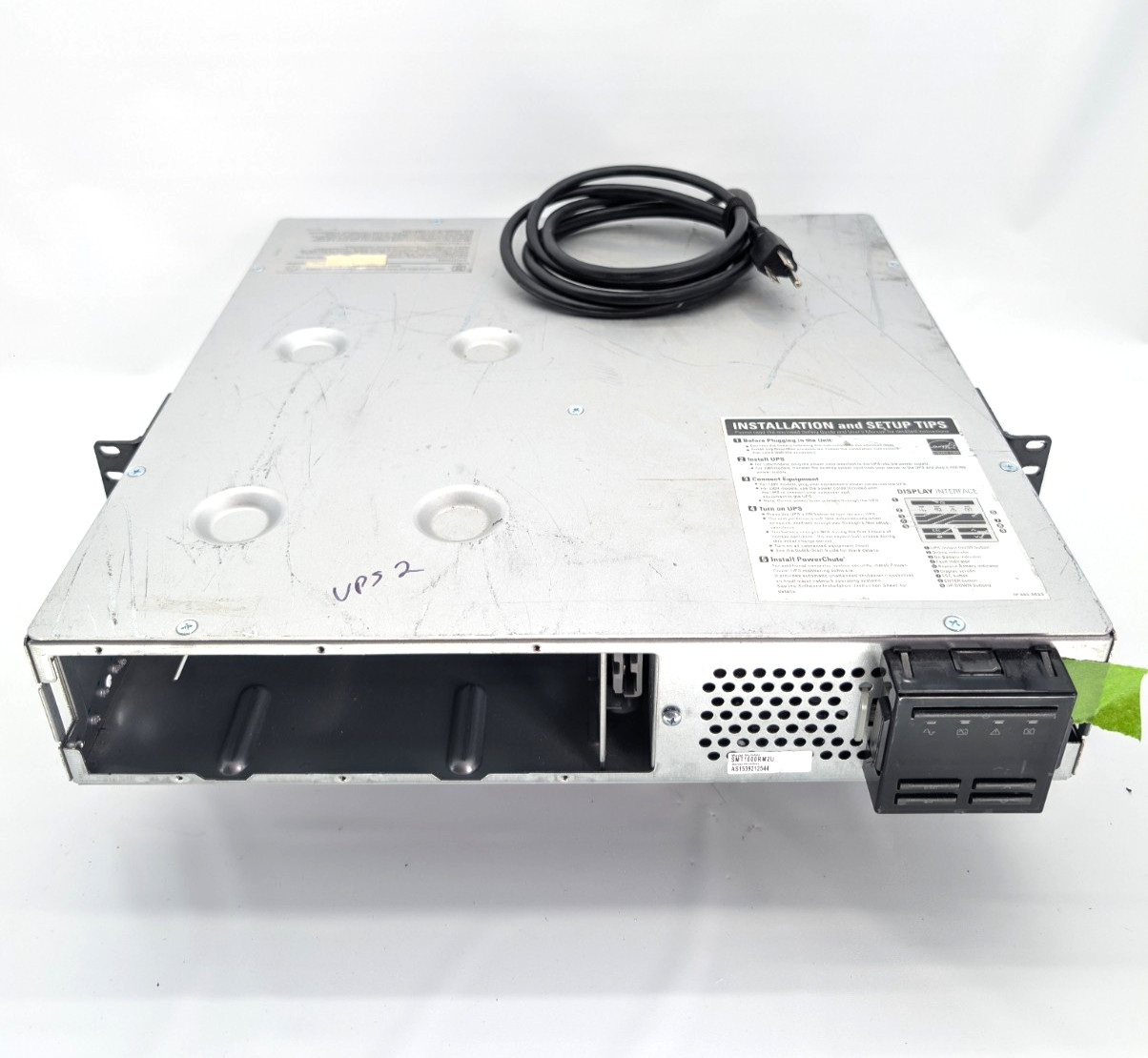 APC SMT1000RM2U Smart-UPS 1000VA RM Tested Working WITH Faceplate NO Batteries