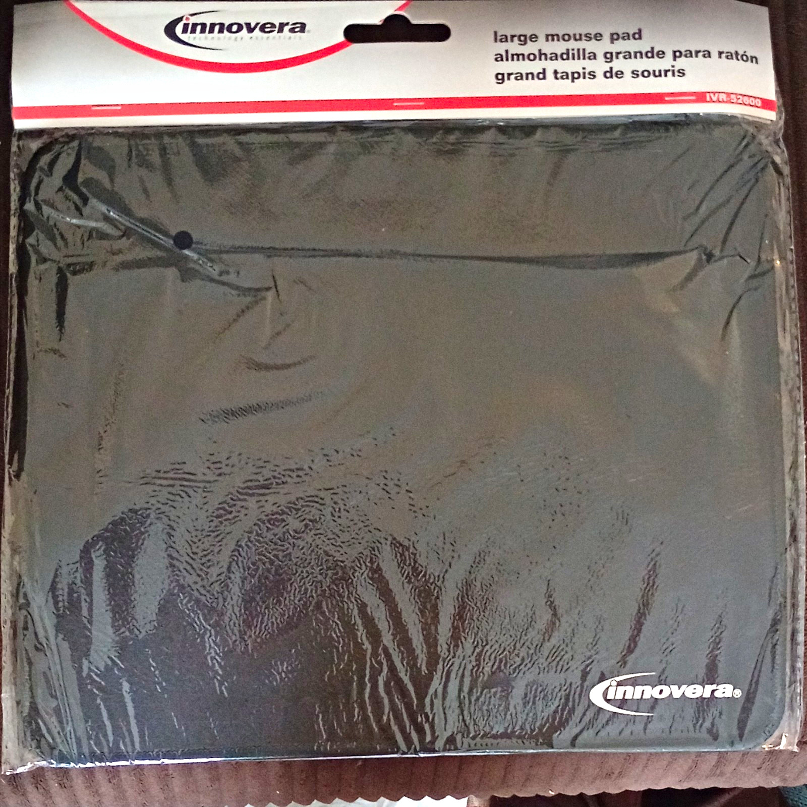 Innovera Large/XL Black Plain Design Mouse Pad for Computer/Office, IVR-52600