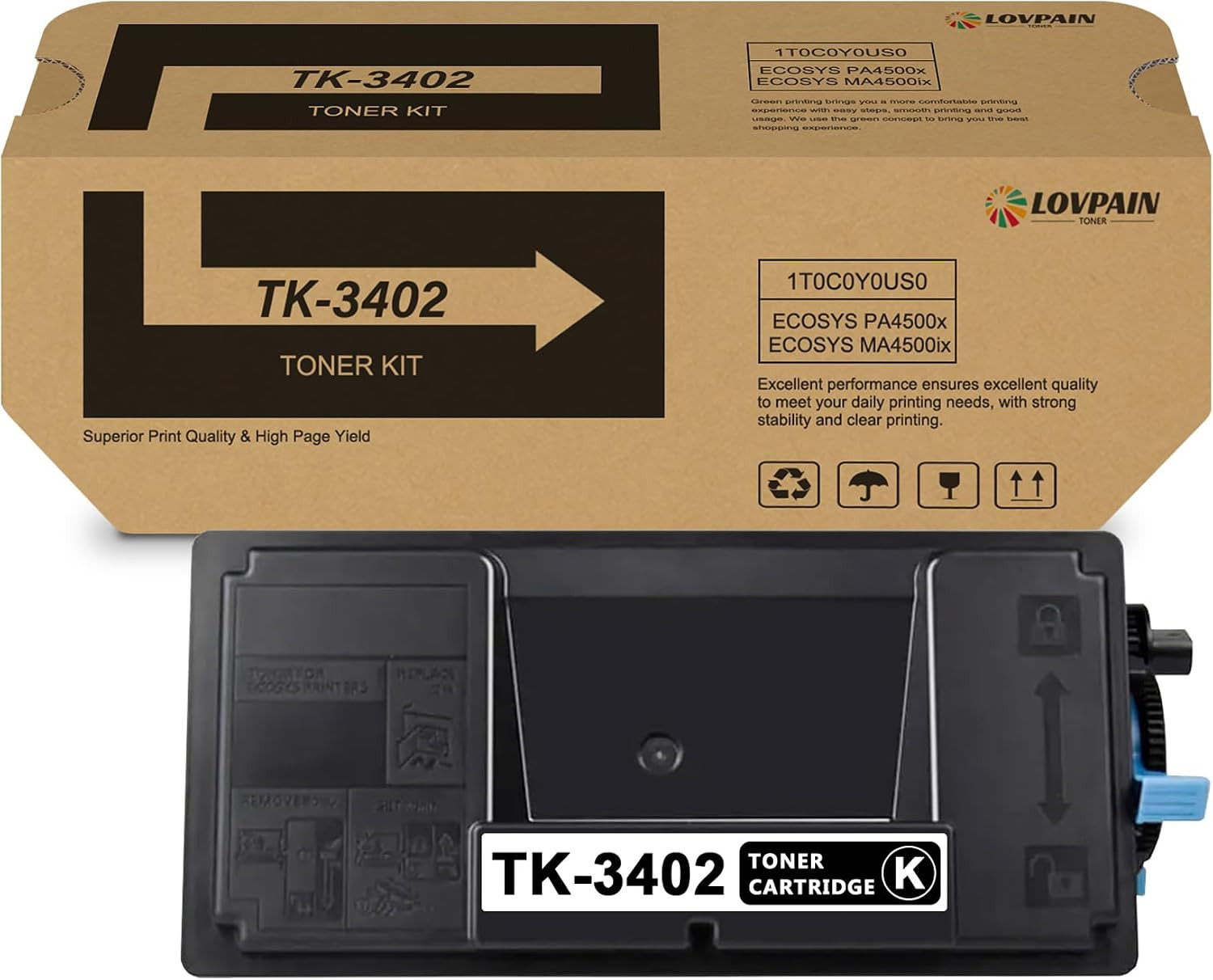 TK-3402 TK3402 Black Toner Cartridge - Compatible TK3402 1T0C0Y0US0 Toner Cartri