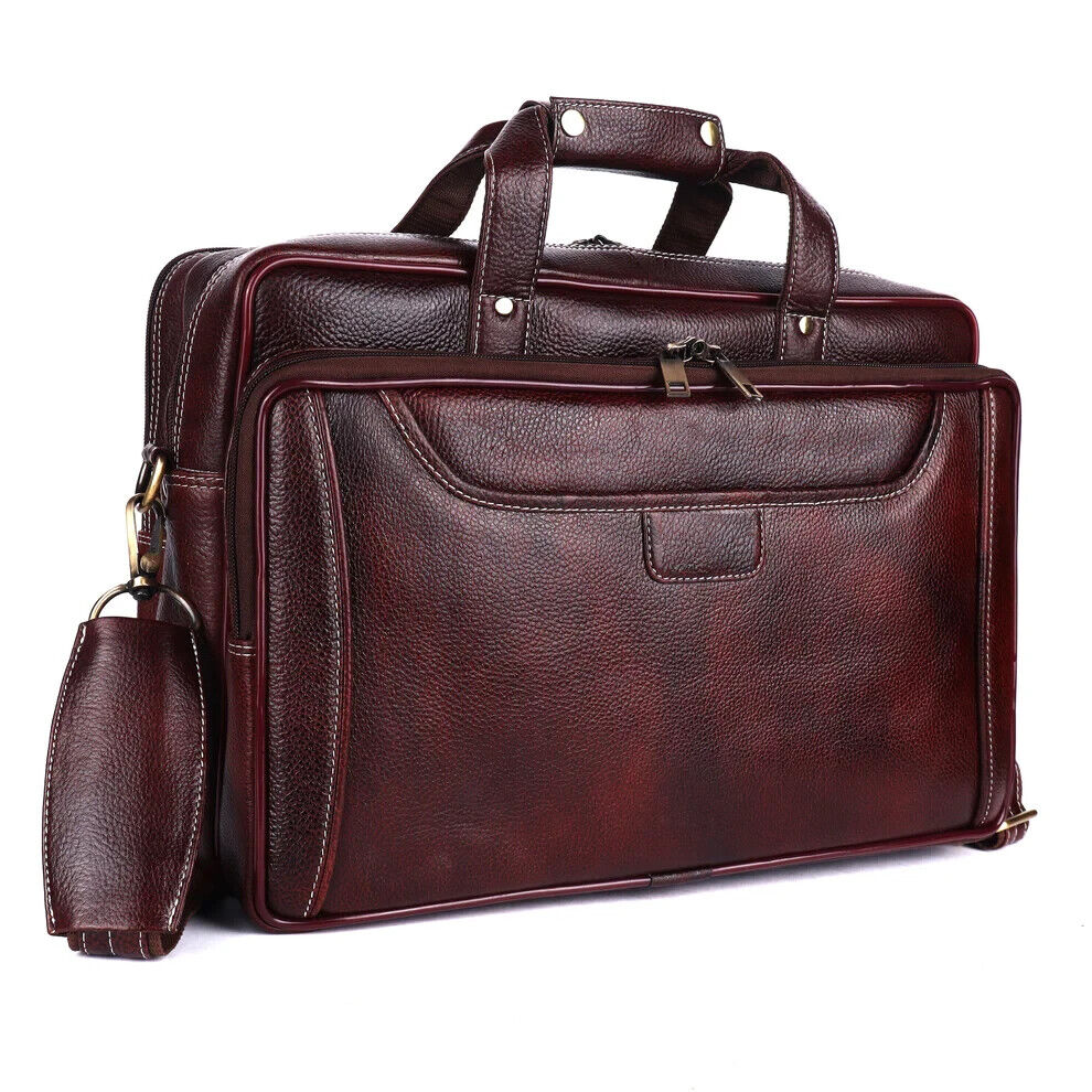 Genuine Leather Laptop Messenger Office Bag for Men 16 inch Designer Briefcase
