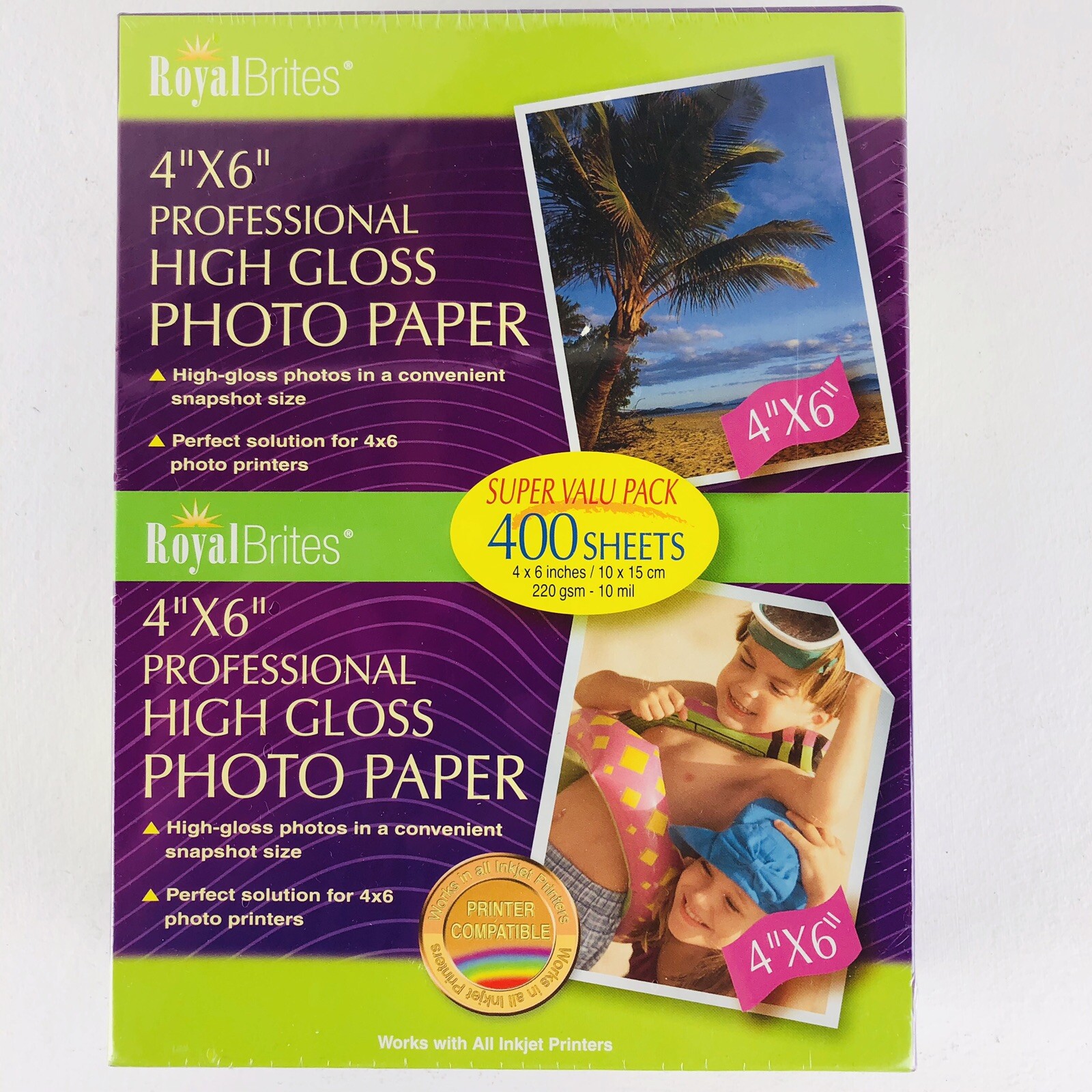NEW Royal Brites 4" x 6" Professional High Gloss Photo Paper - 400 Sheets SEALED
