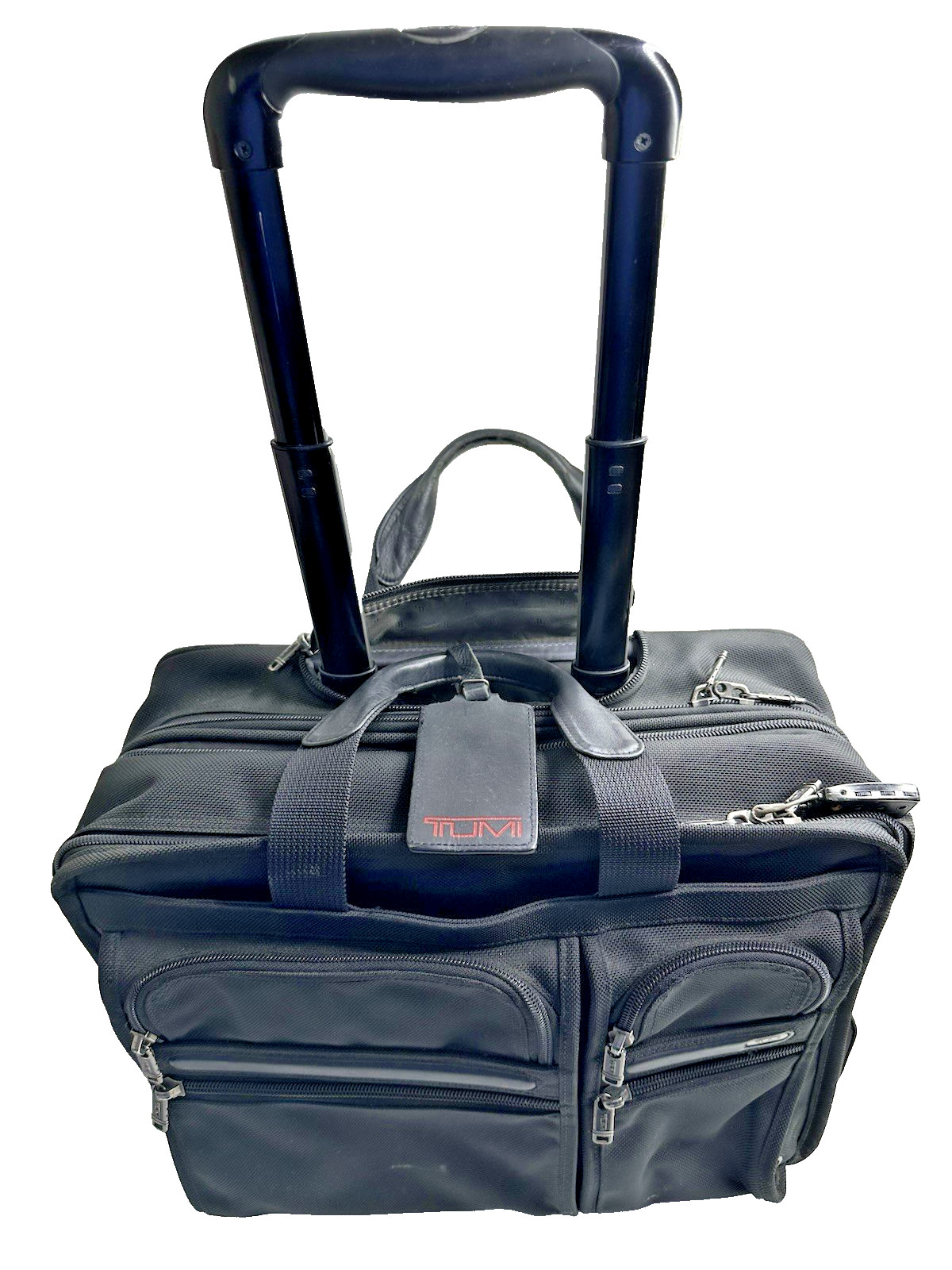 TUMI carry On 2 wheeled rolling briefcase Nylon black #26004D4. 17.5"×14"×9"