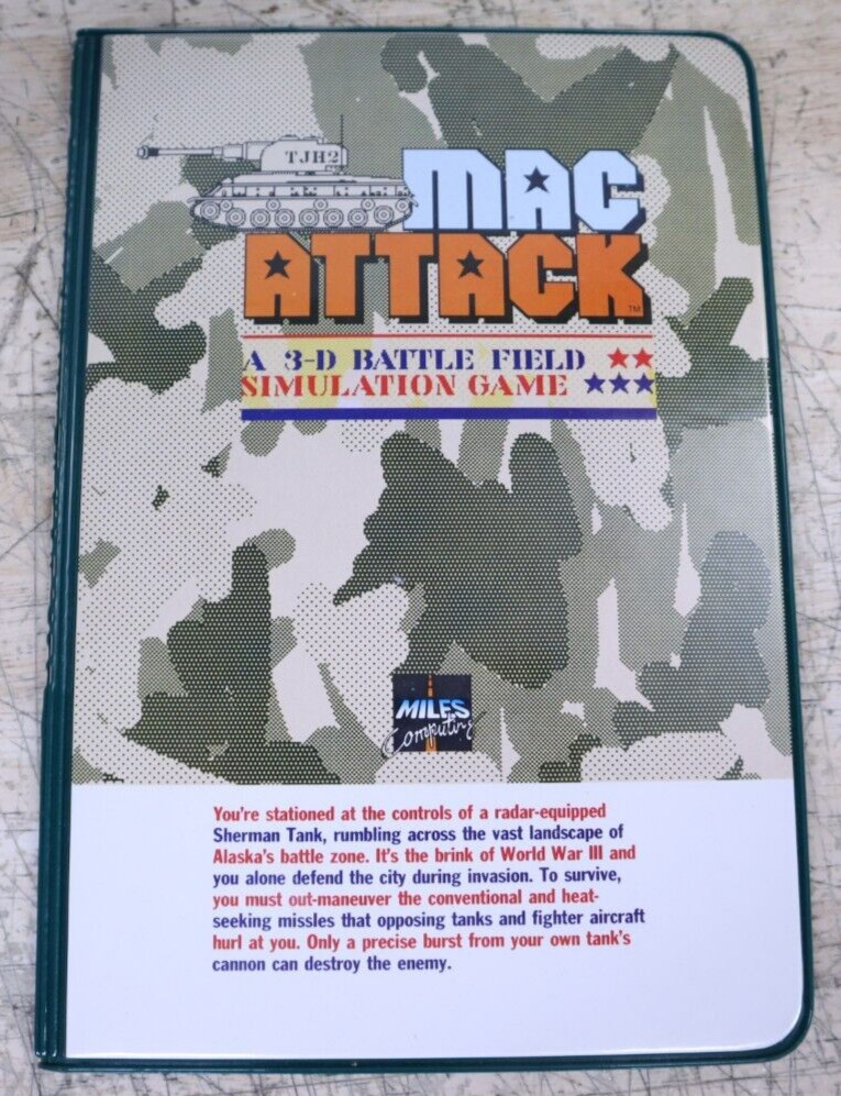 Vintage 1984 MAC ATTACK 3-D Battle Field Simulation Game 3.5” Floppy Disk RARE