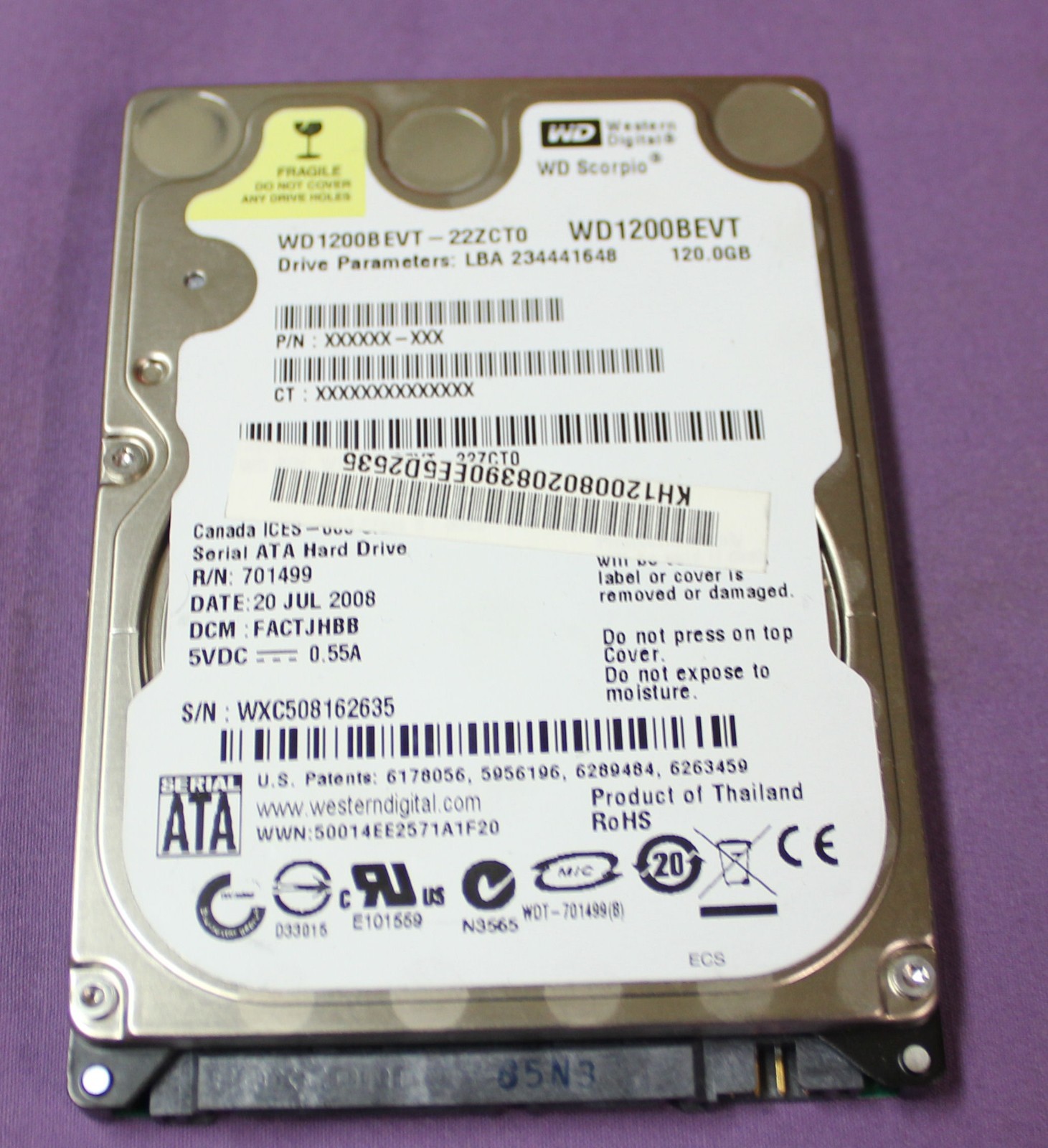 WESTERN DIGITAL WD1200BEVT