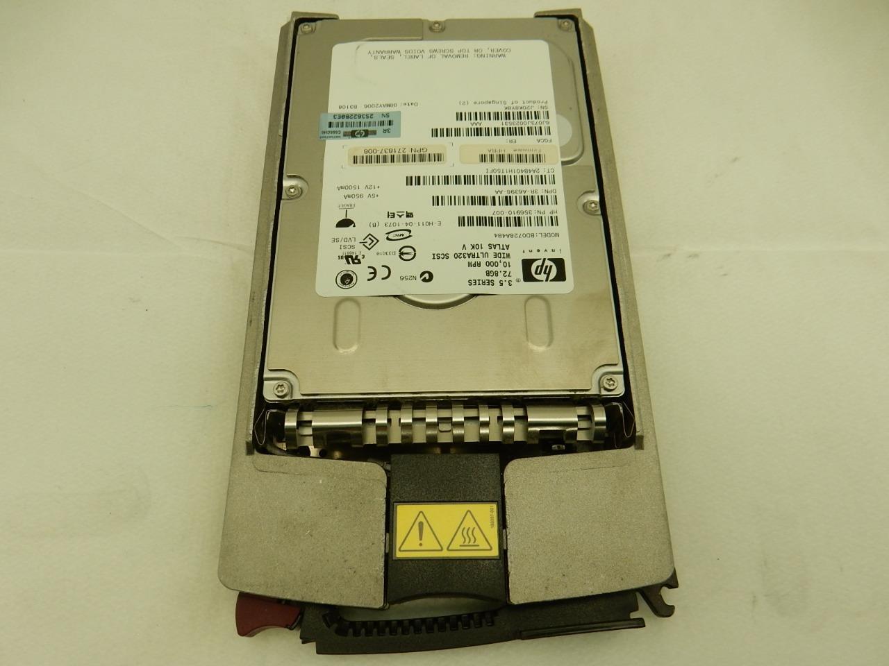 HP Compaq 72.8GB 73GB 10K Ultra320 LVD SCSI SCA Hard Drive in Server Caddy
