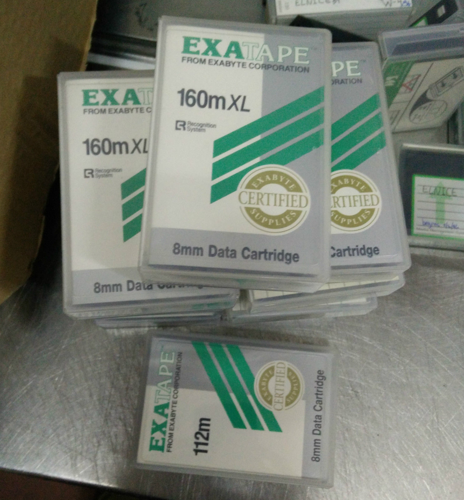 11x Exabyte 307265 160mXL EXATAPE 8mm Tape Data Cartridges + 1x 112m 180093
