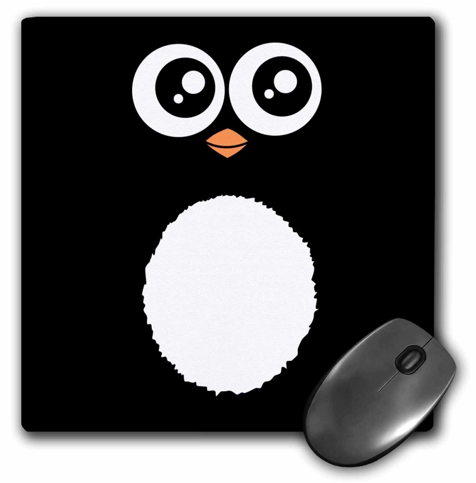 3dRose Cute black penguin cartoon - kawaii sweet animal square - adorable for ki