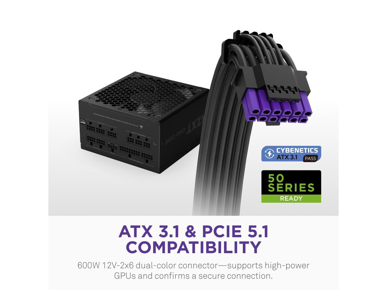 NZXT C850 Gold Core 80Plus Gold Fully-modular ATX 3.1 Power Supply, US Power