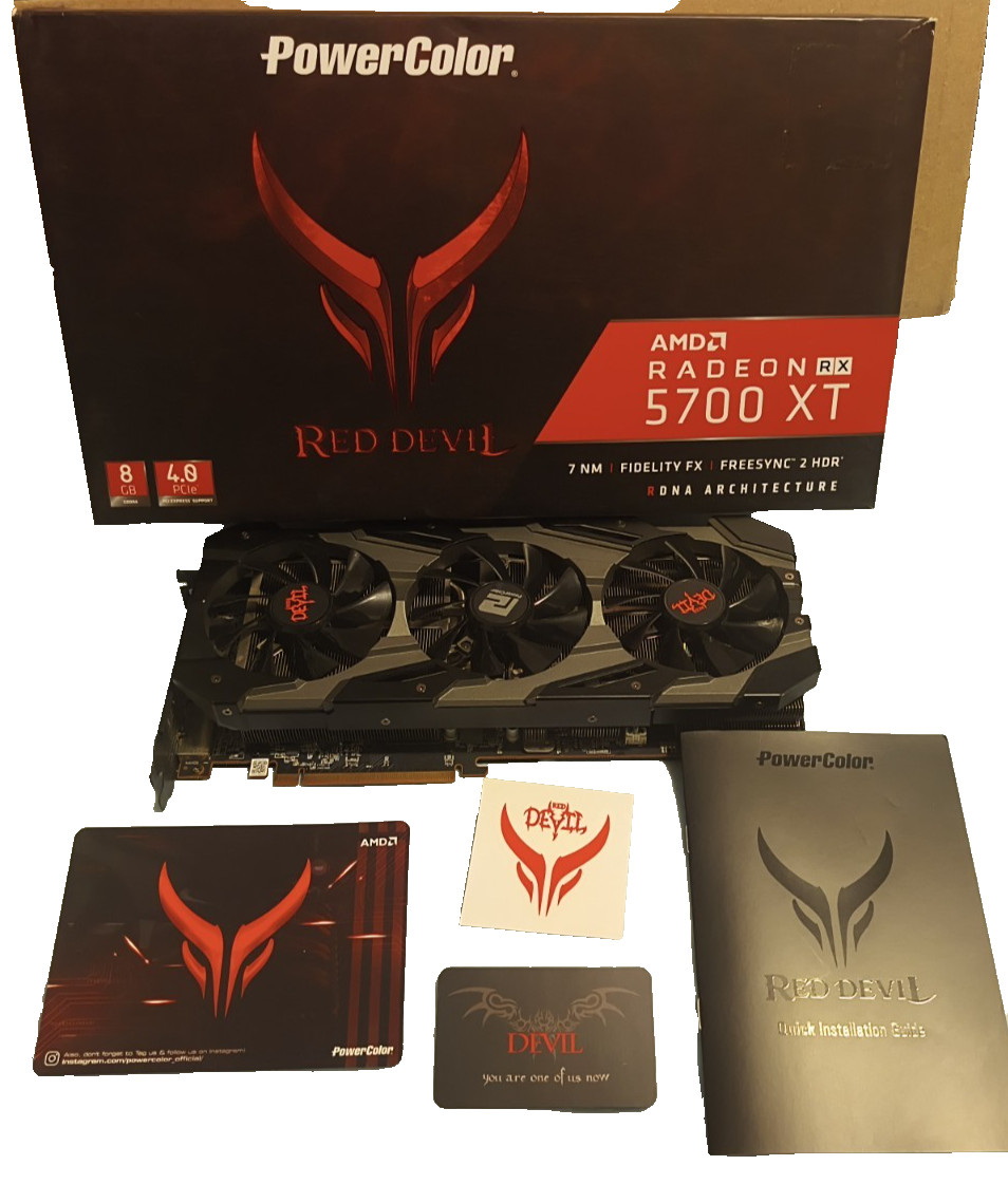 PowerColor Red Devil RX 5700 XT AMD Radeon Full RGB– Serviced, Tested, box