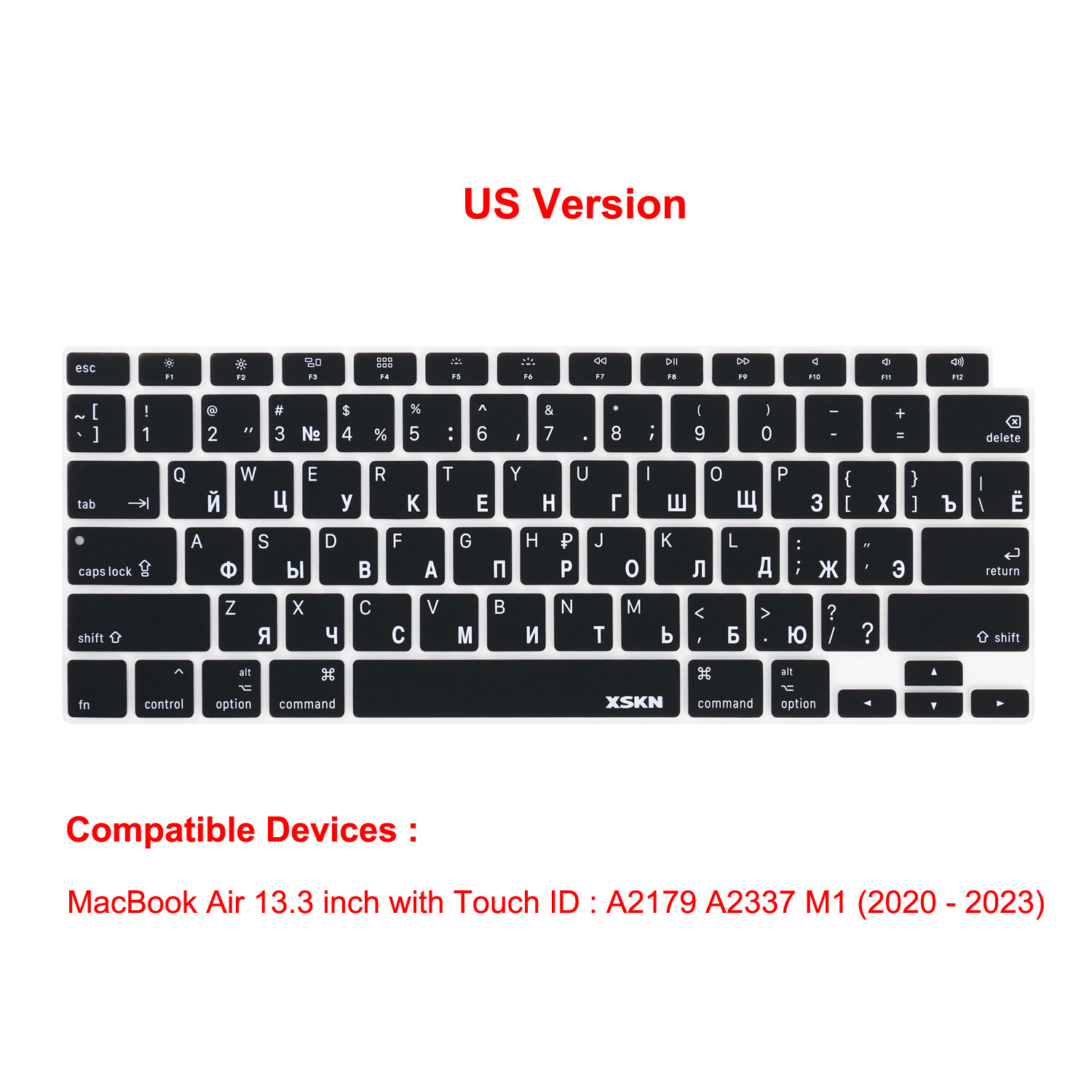 XSKN Russian Keyboard Cover for Macbook Pro Air Neo 13 14 15 16 Magic Keyboard