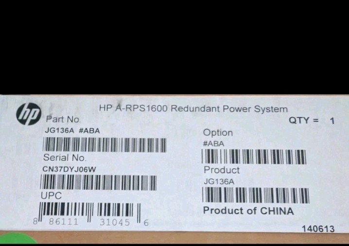 HPE RPS1600 Redundant Power System Power Supply for Networking Device JG136A#ABA