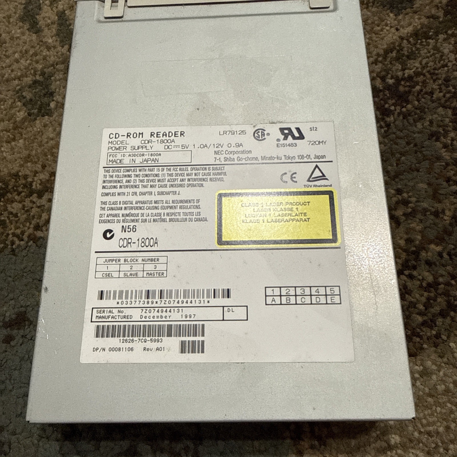 CDR-1800A 81106 Internal CD-ROM Reader Drive