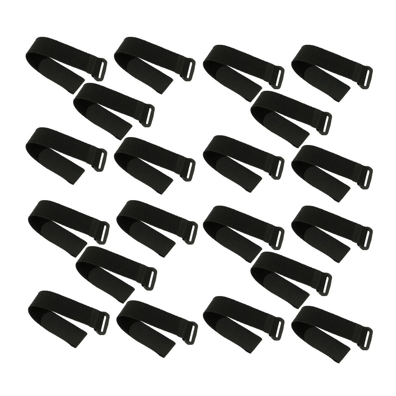 Bulk Pack 20 Reusable Fastening Cable Straps with Buckle  Width 3/4" Length 10"