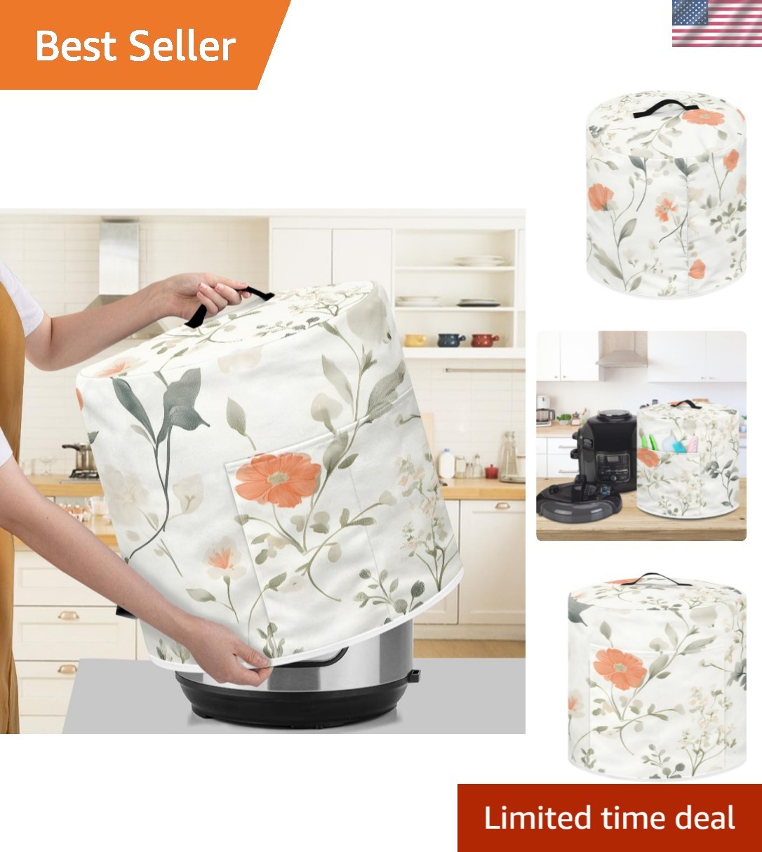 Kitchen Appliance Accessories Dust Cover for 3-6-8 Quart Pot,Decorative Appli...