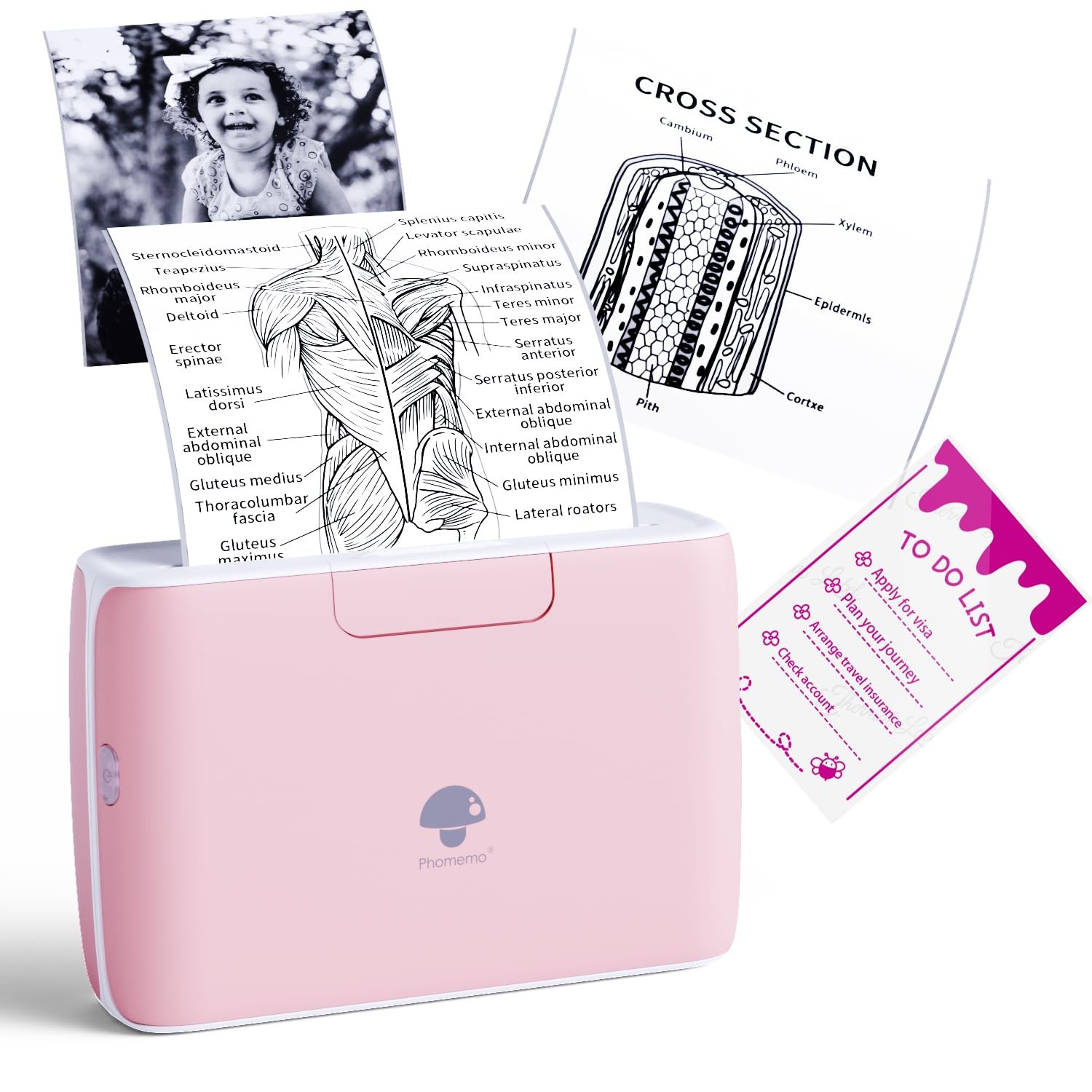 4" Portable Thermal Printer Printpods- AI Sticker Bluetooth Inkless Printer L...